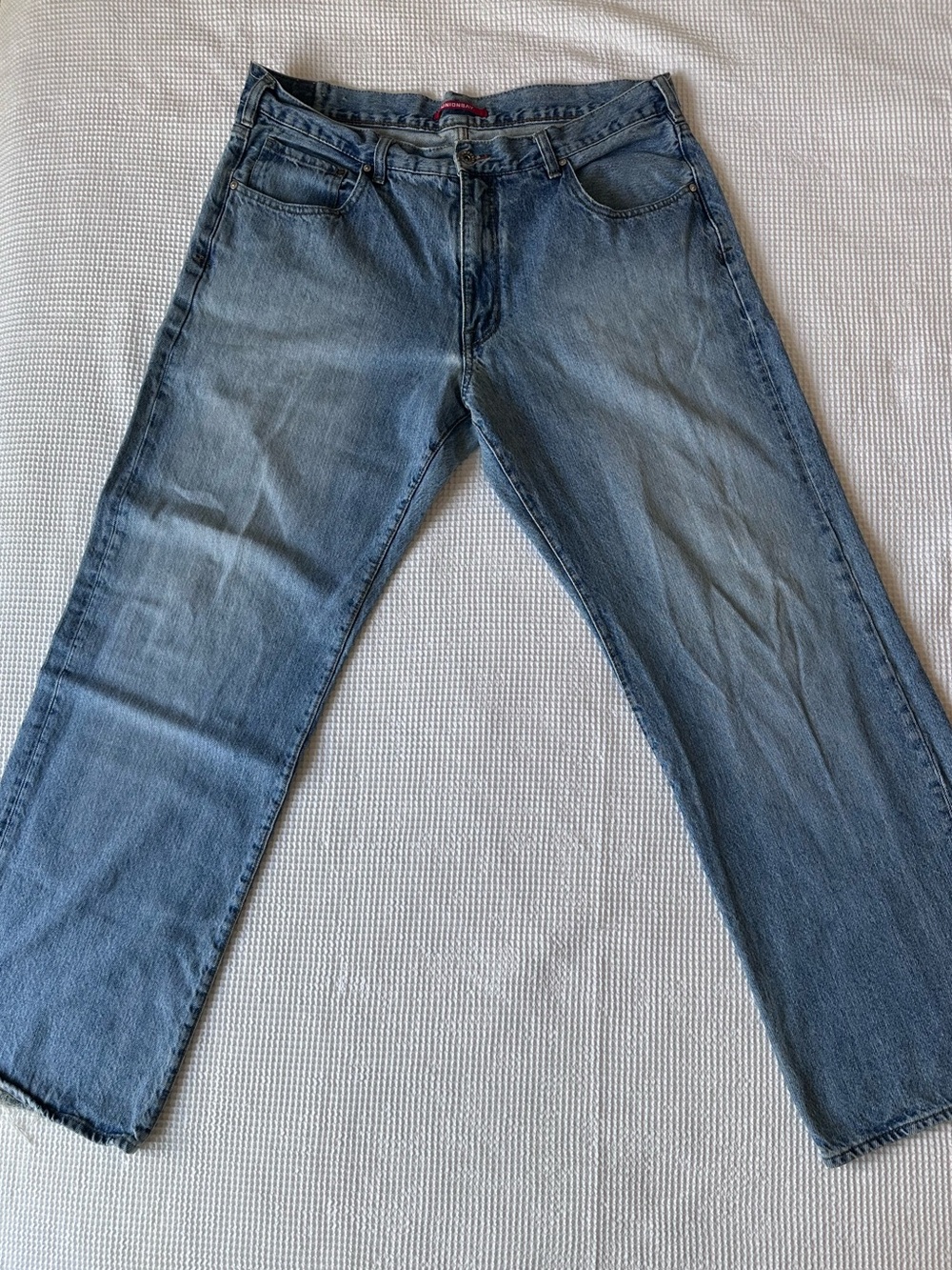 UNIONBAY Vintage Men's Relaxed Light Blue Denim Jeans 38x32